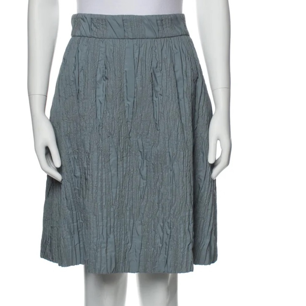 Piazza Sempione Knee length Skirt crinkle‎ pleated high waist slit pockets